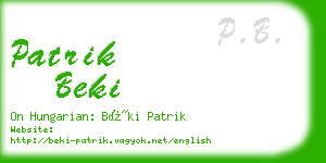 patrik beki business card